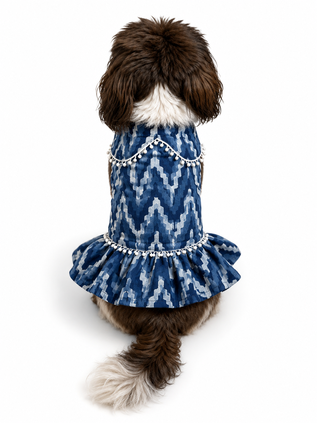 Indigo Cotton Dress | For Dogs | Pawgy Pets