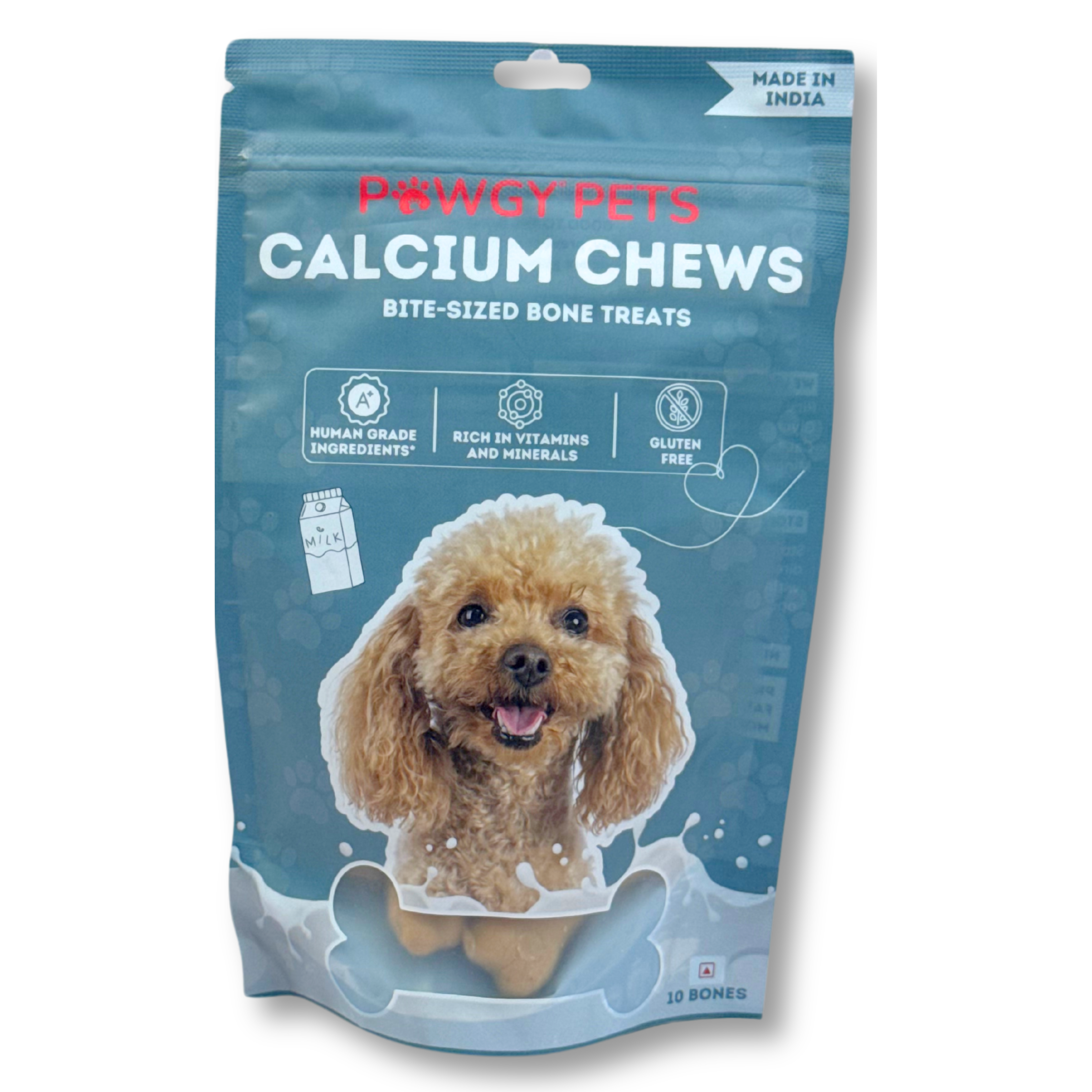 Pawgy Pets Calcium Chews Bite-Sized Bone Treats For Dog Milk Flavour