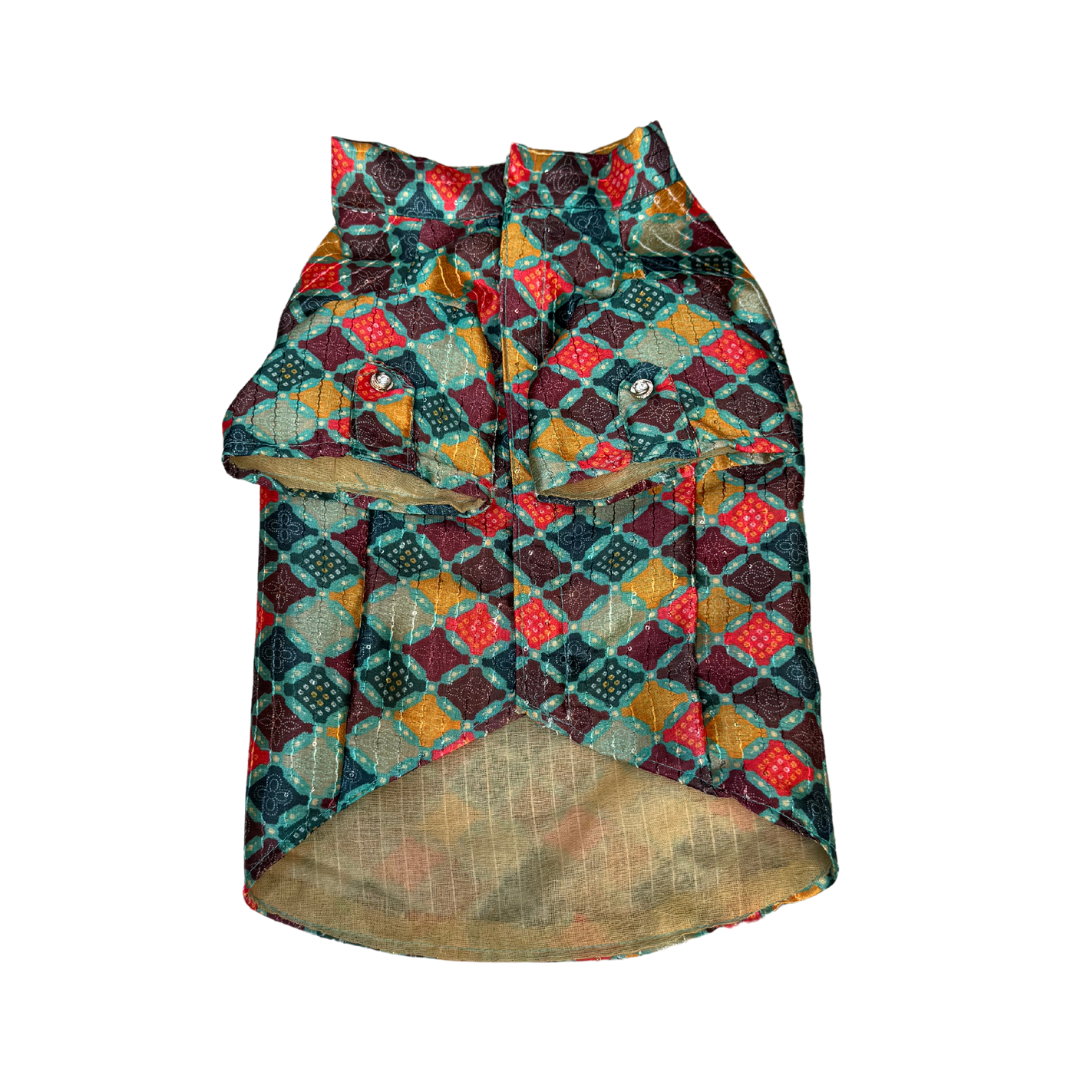 Multi Colour Silk Kurta | For Dogs | Pawgy Pets