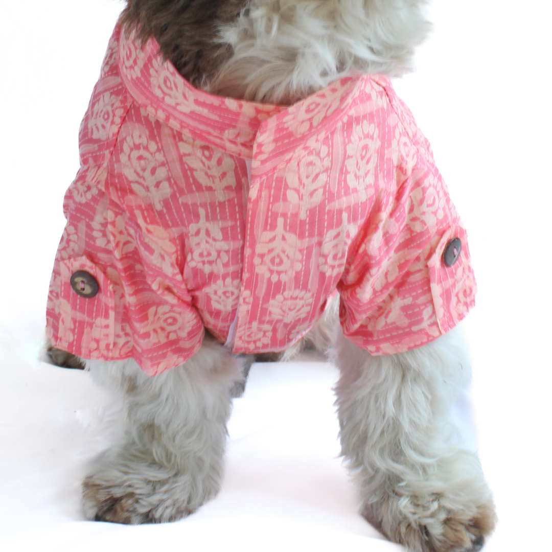 Peach Block Print Kurta | For Dogs | Pawgy Pets