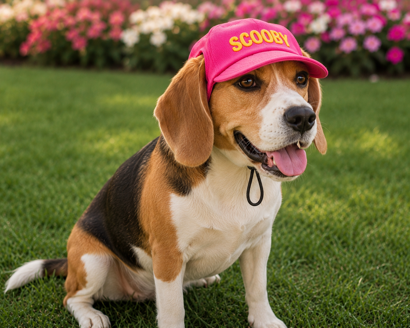 Hot Pink Cap and Bandana Set | Personalised for Dogs | Pawgy Pets