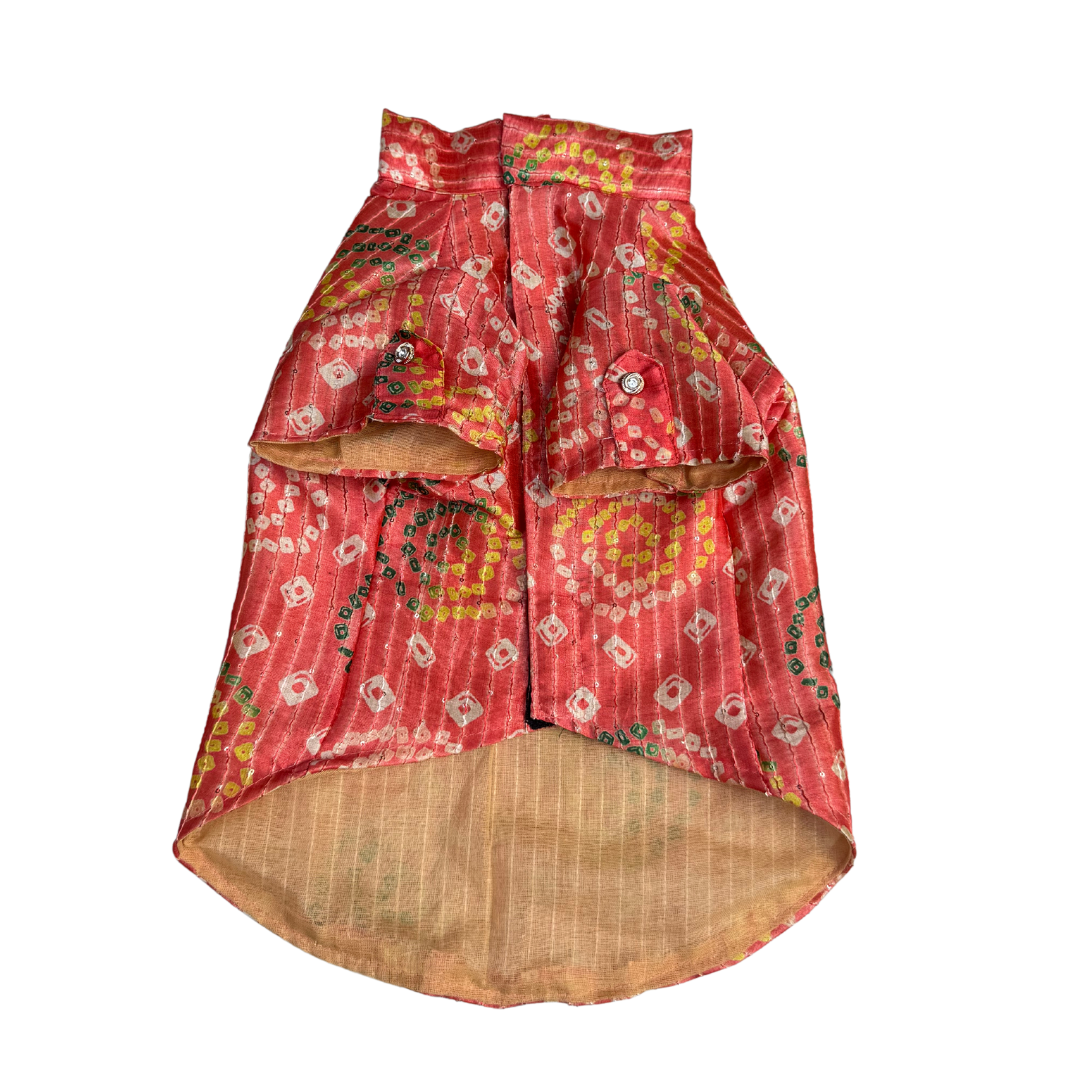 Peach Silk Kurta | For Dogs | Pawgy Pets