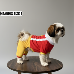 Pawgy Pets Fries Dungaree Pet Sweatshirt - Red