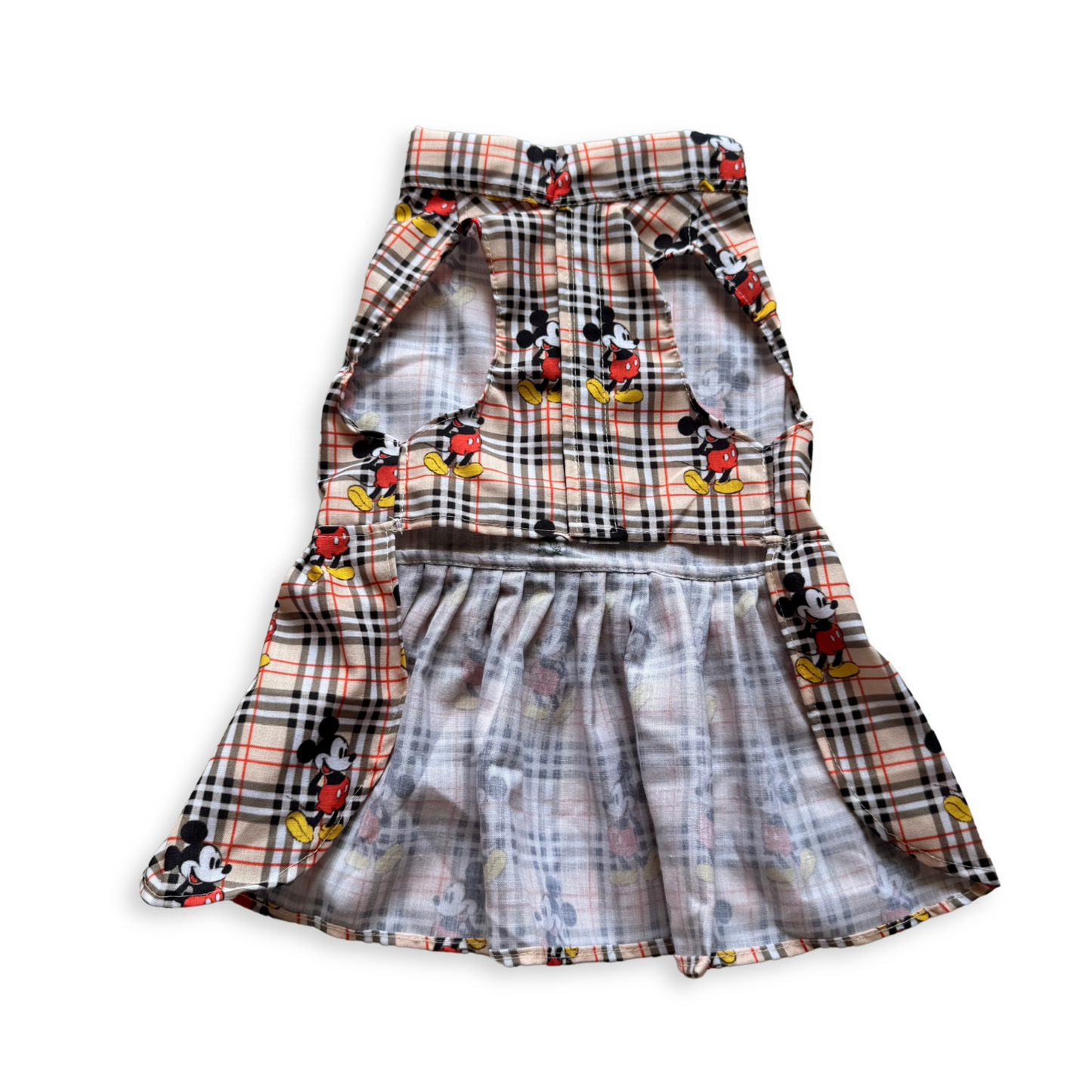 Mickey Check Dress | Beige | For Dogs | Pawgy Pets
