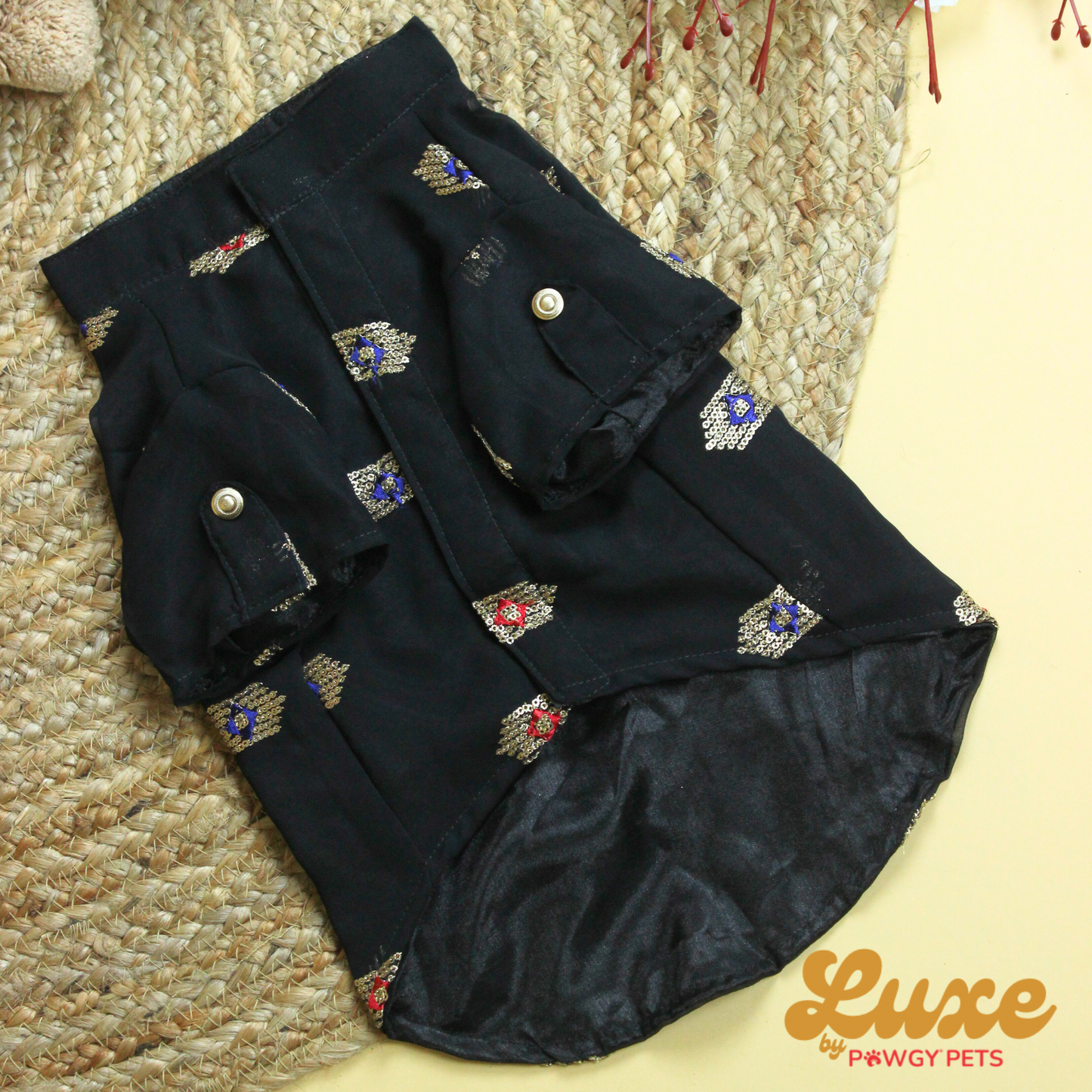 Black Elegant Kurta | Luxe Collection | Pawgy Pets