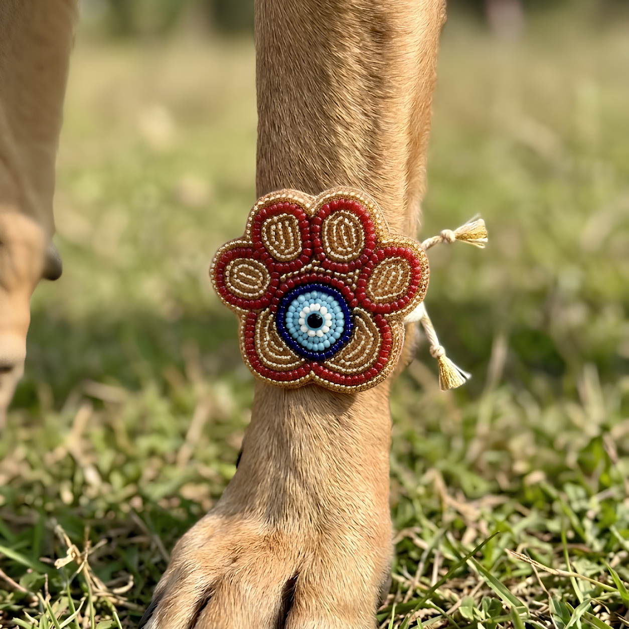 Evil Eye Paw Bead Work Rakhi for Dogs | Pawgy Pets