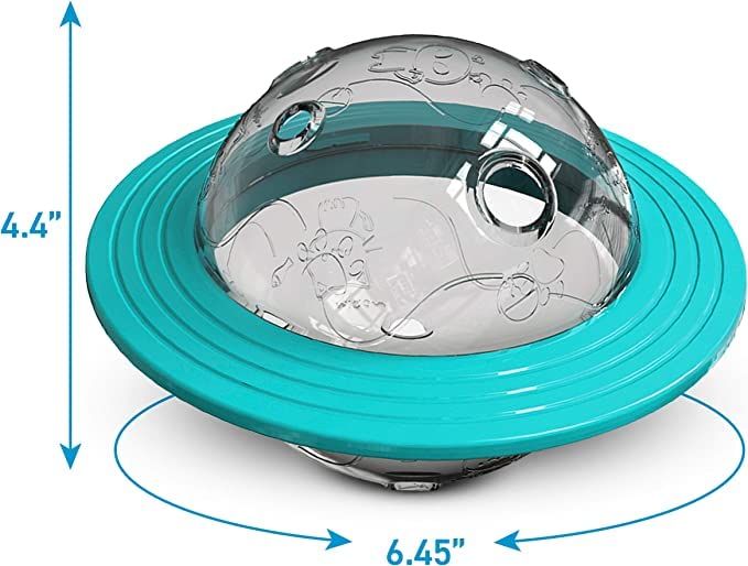 Pawgy Pets Planet Interactive Toy Puzzle IQ Treat Ball, Food Dispensing Chew Toys for Dogs and Cats - Multicolor