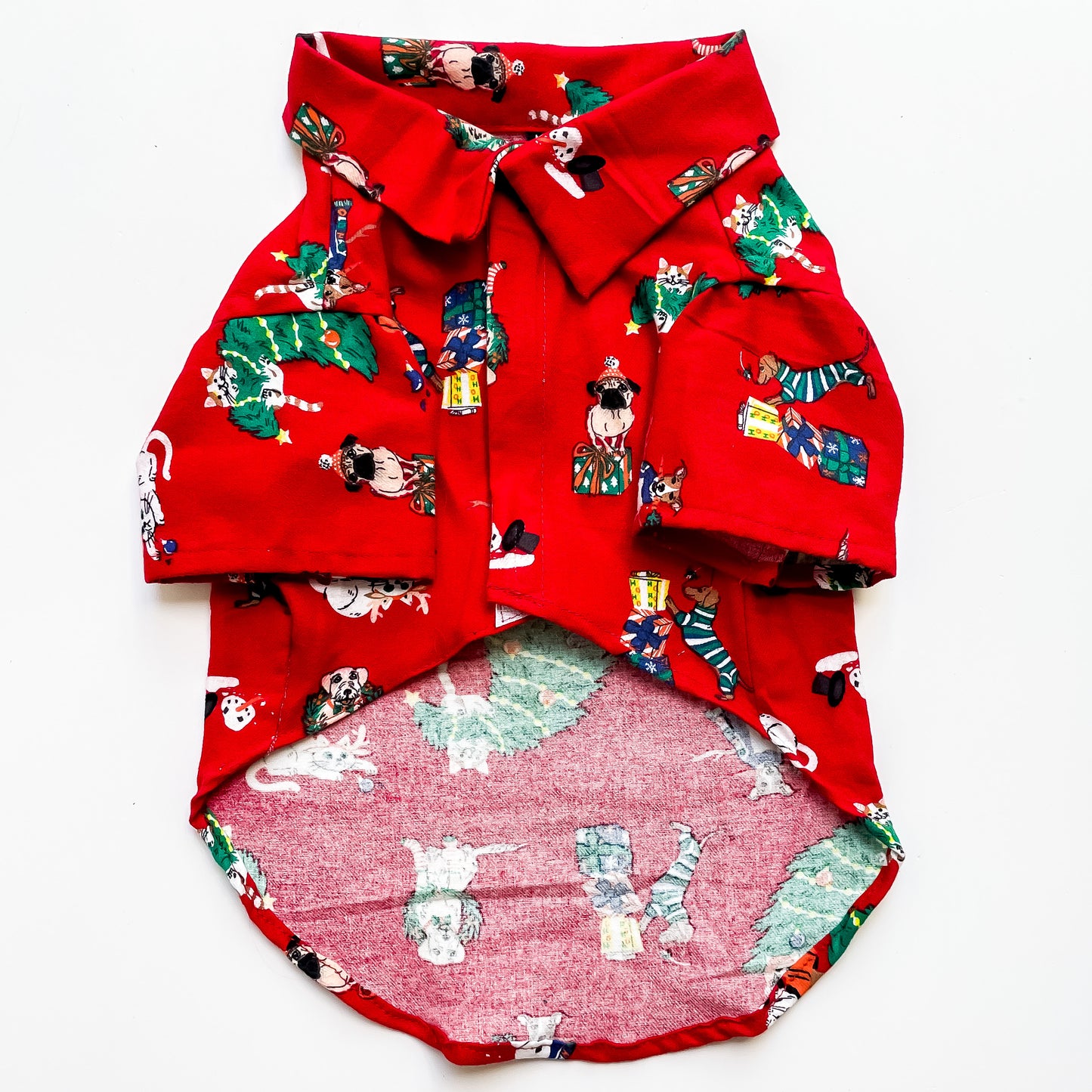 Red Tree Warm Winter Shirt | For Dogs & Cats | Pawgy Pets