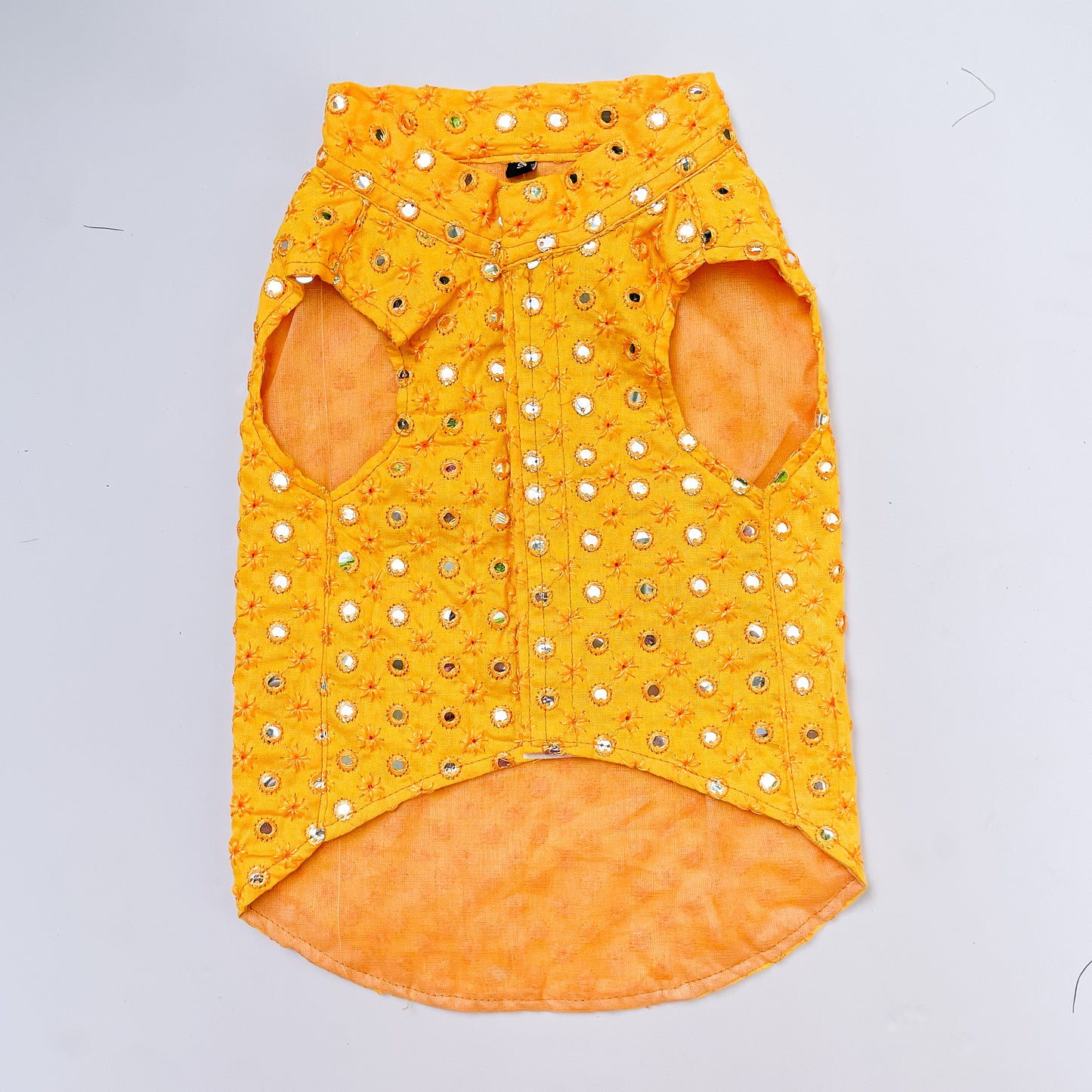 Pawgy Pets Festive Shirt Yellow Mirror Work for Dogs