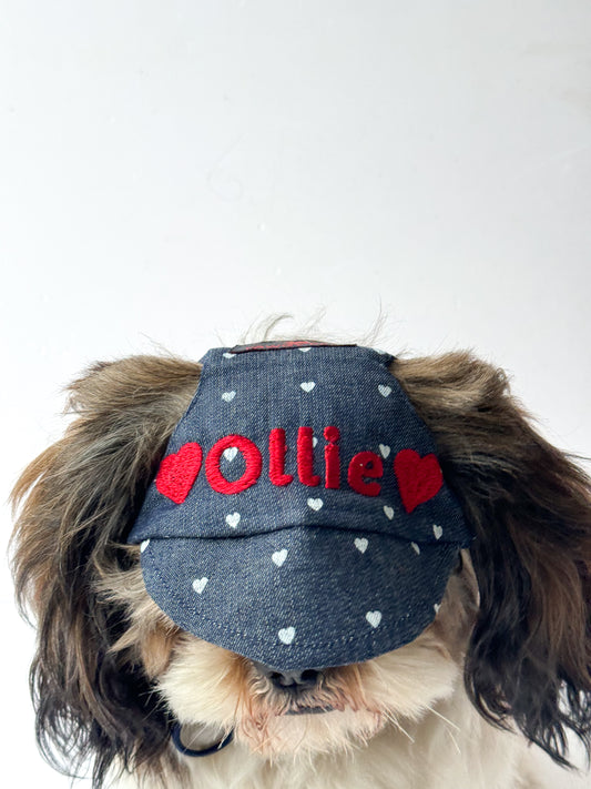 Pawgy Pets Personalised Dog Cap Hearty Denim for Dog & Cats