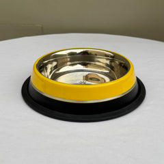 Pawgy Pets Antiskid Double Colour Bowl Yellow
