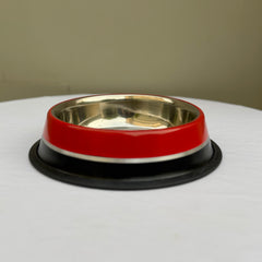 Pawgy Pets Antiskid Double Colour Bowl Red