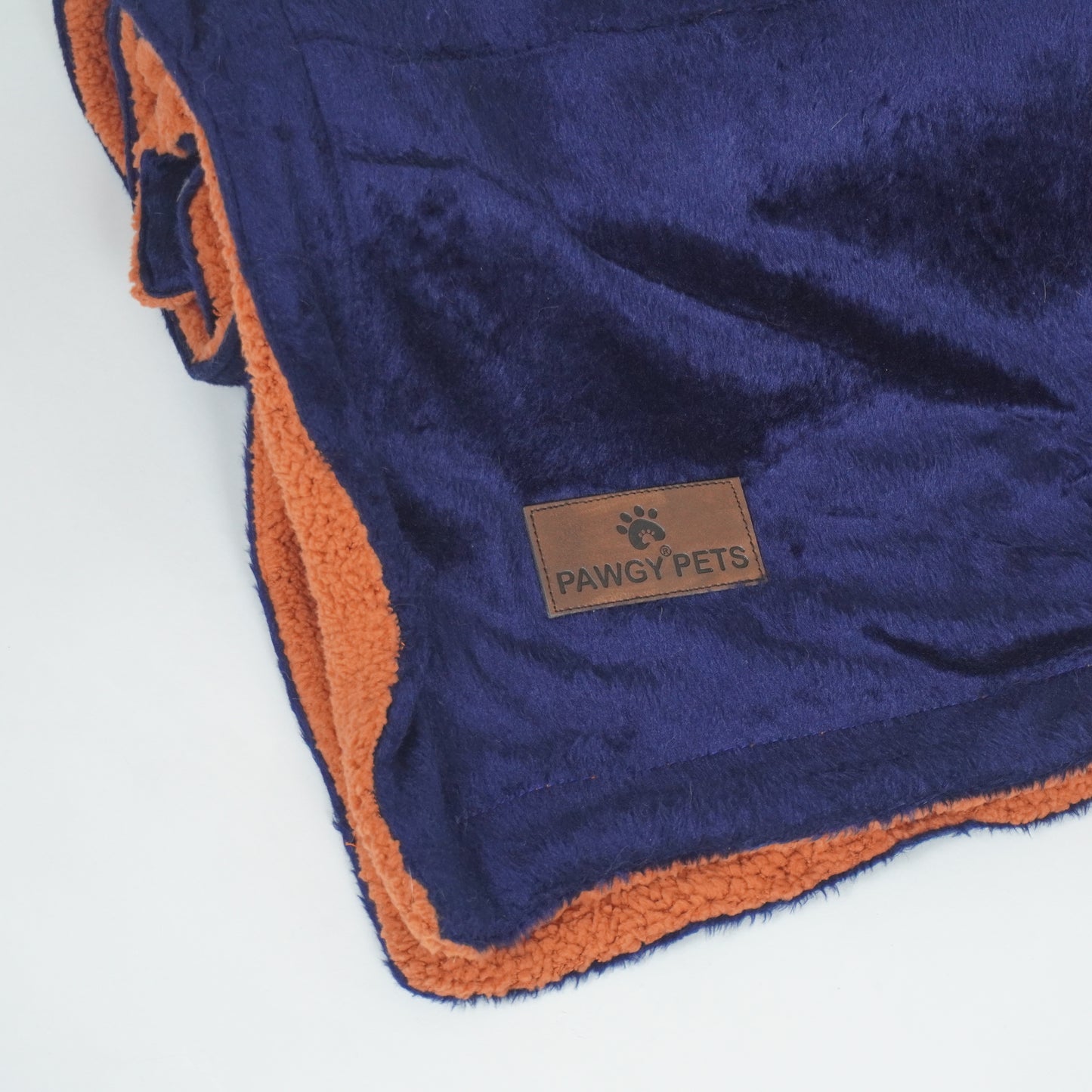 Navy & Rust Furry Reversible Blanket | For Dogs & Cats | Pawgy Pets