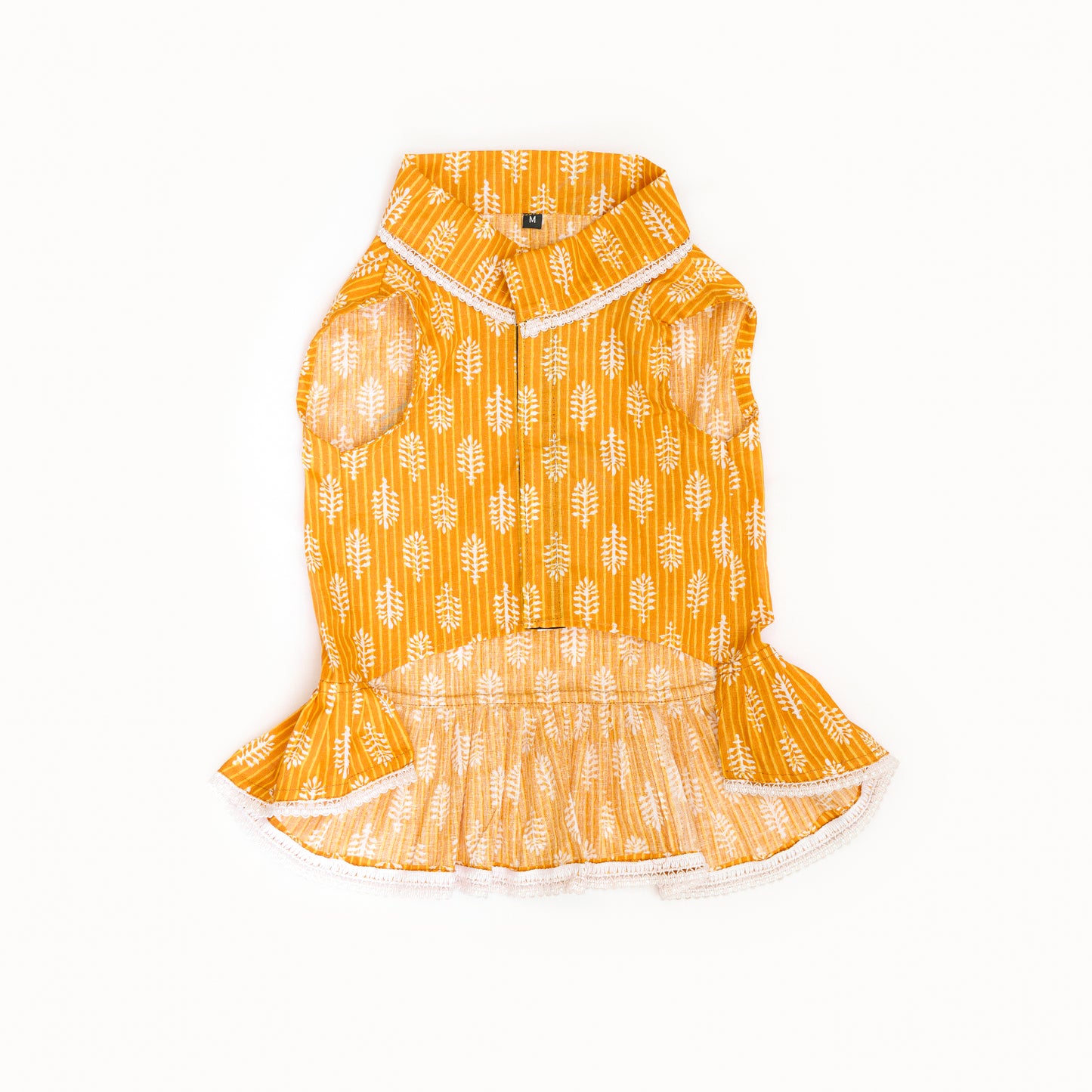 Pawgy Pets Heritage Handblock Dress Mustard for Dogs