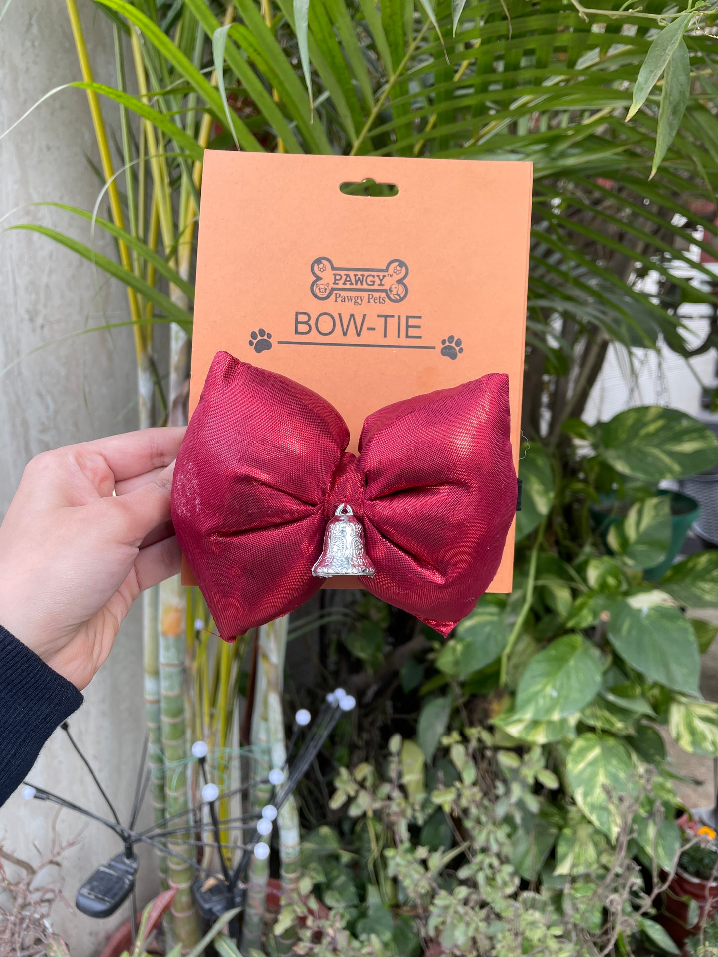 Pawgy Pets Christmas Bow tie Red w bell for Dogs & Cats