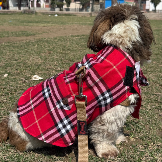 Pawgy Pets Red Check Bowtie Tuxedo
