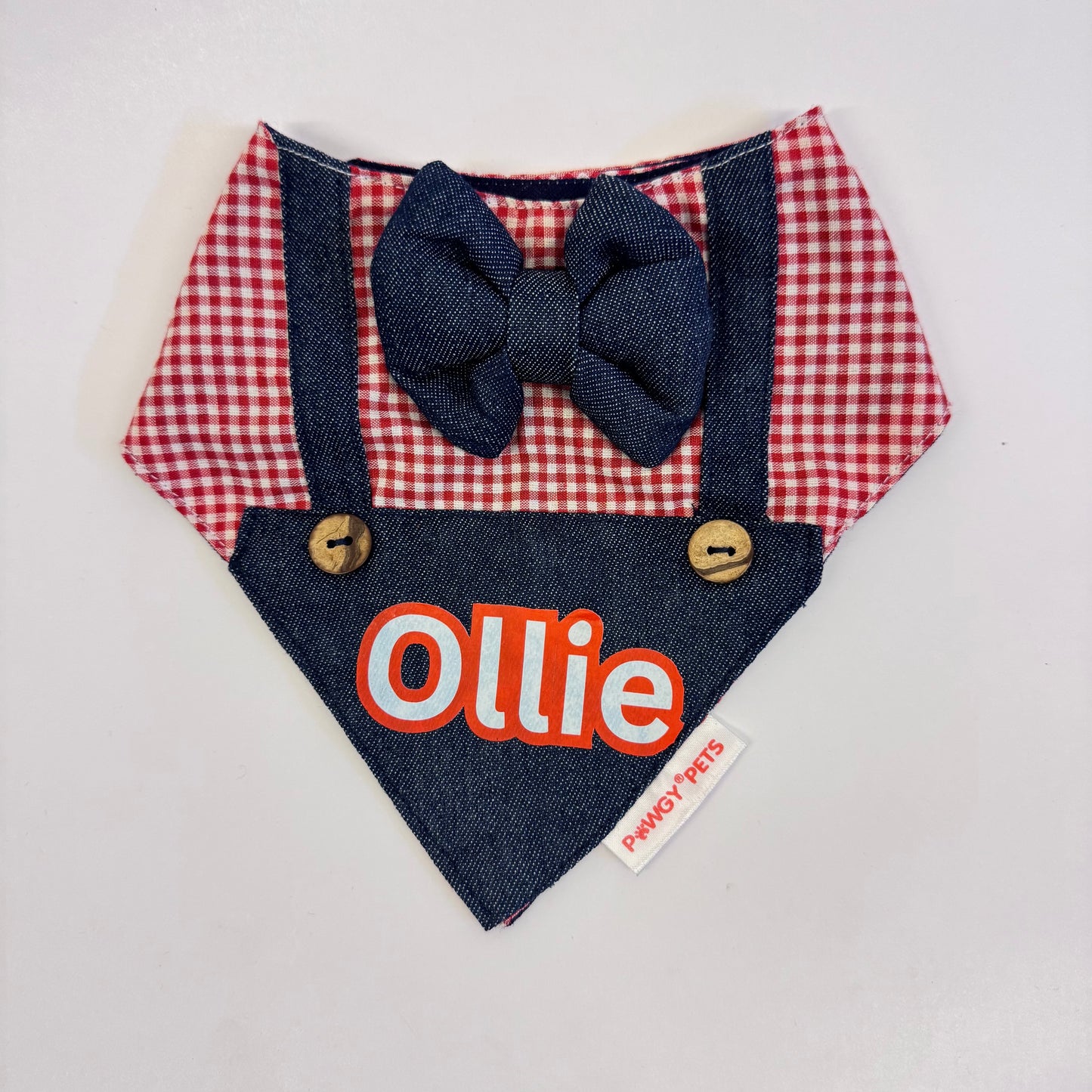 Pawgy Pets Personalised Denim Dungaree Bandana for Dogs & Cat