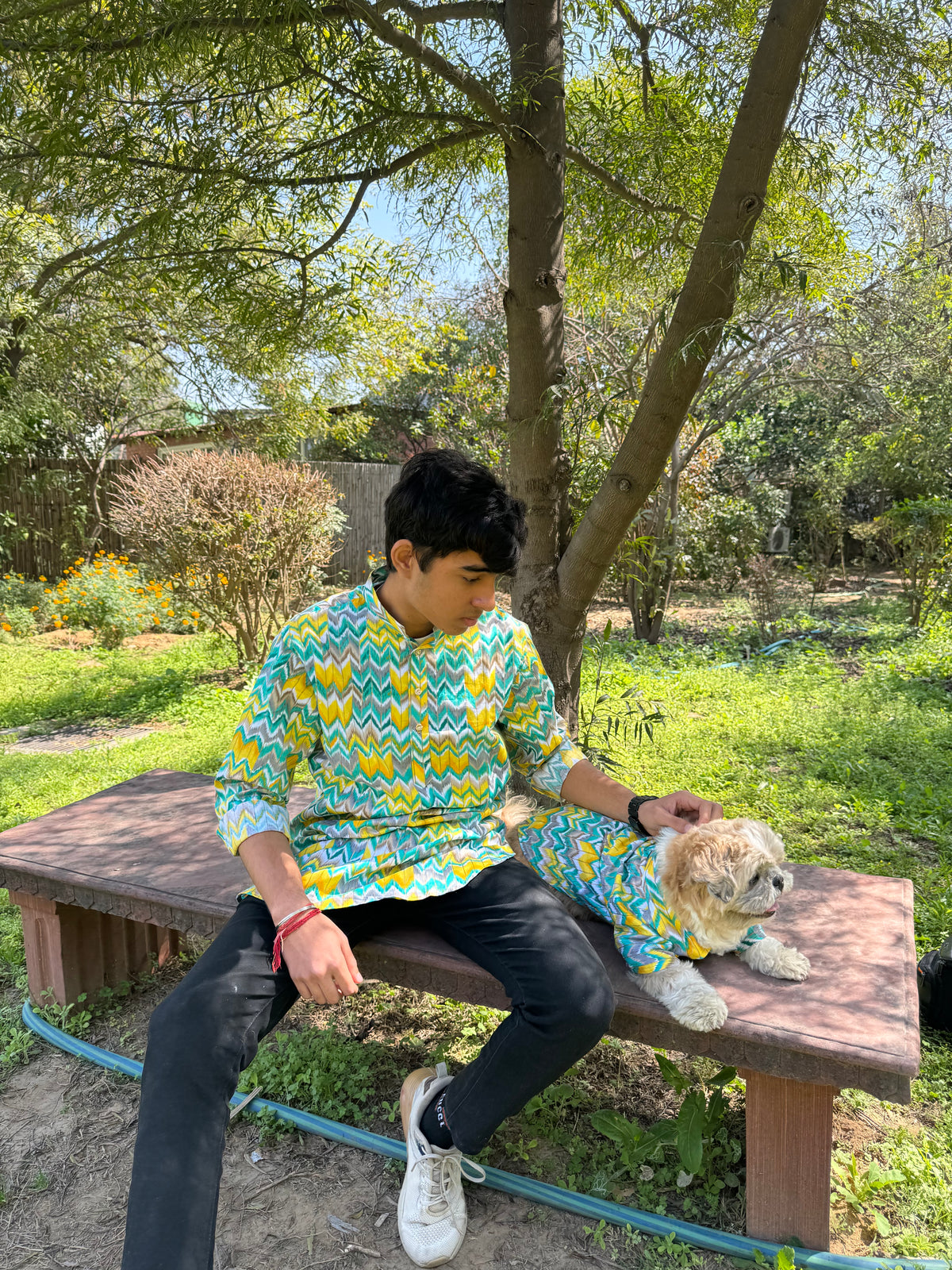 Men’s kurta (Zig-Zag Green)