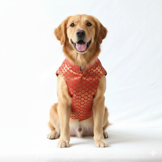 Pawgy Pets Sherwani Red for Dogs