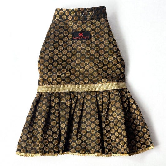 Pawgy Pets Occasion wear Dress Black for Dogs