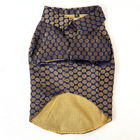 Pawgy Pets Occasion wear Shirt Navy Blue for Dogs