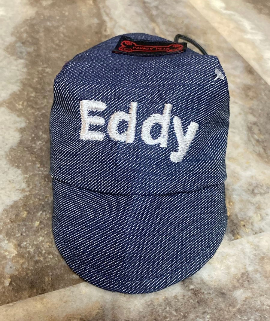 Pawgy Pets Personalised Dog Cap Denim for Dog & Cats