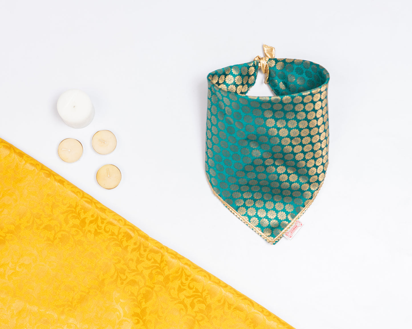 Teal Blue Occasion Wear Bandana | For Dogs & Cats | Pawgy Pets