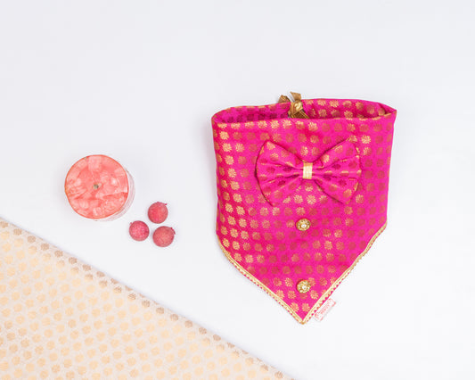 Pawgy Pets Occasion wear Bow Bandana Pink for Dogs & Cats