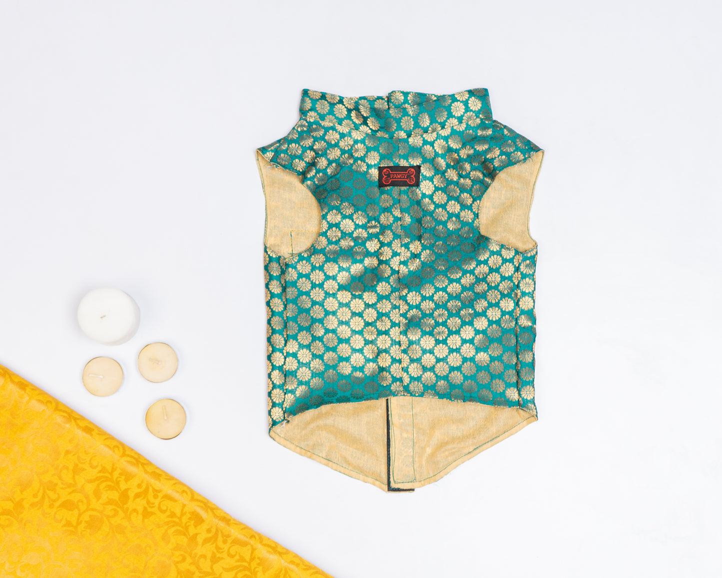 Teal Sherwani | For Dogs | Pawgy Pets