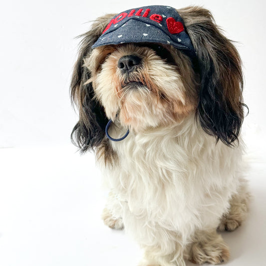 Pawgy Pets Personalised Dog Cap Hearty Denim for Dog & Cats