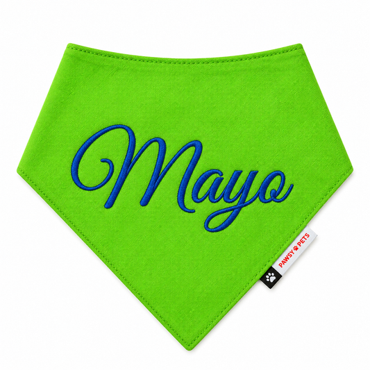 Lime Green Bandana | Personalised for Dogs | Pawgy Pets