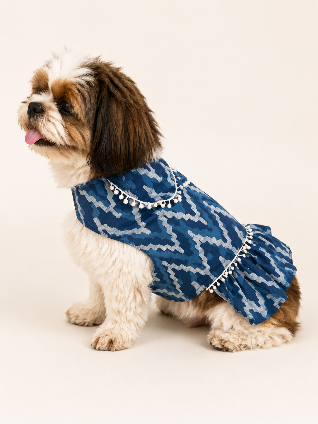 Indigo Cotton Dress | For Dogs | Pawgy Pets