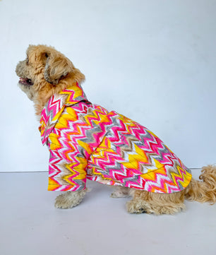 Pawgy Pets Zig-Zag kurta Pink for Dogs