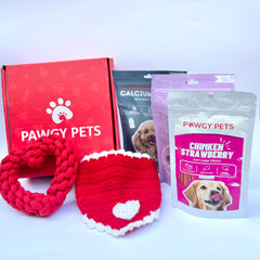 Pawgy Pets Valentine Paws & Kisses hamper for Dog and Cats