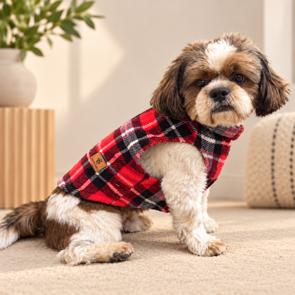 Check Red Fur Sweater | For Dogs & Cats | Pawgy Pets