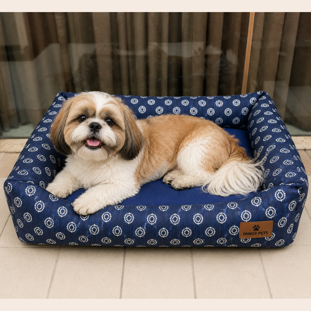 Indigo Bloom Bed | Dog Bed | Pawgy Pets