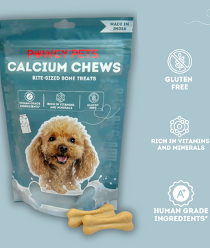 Pawgy Pets Calcium Chews Bite-Sized Bone Treats For Dog - Milk Flavour