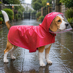 Red Polka Cape Raincoat | For Dogs | Pawgy Pets
