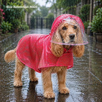 Red Polka Cape Raincoat | For Dogs | Pawgy Pets