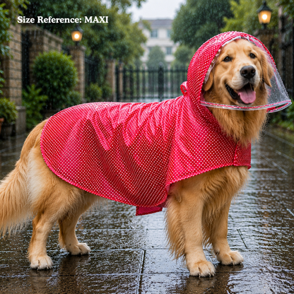 Red Polka Cape Raincoat | For Dogs | Pawgy Pets