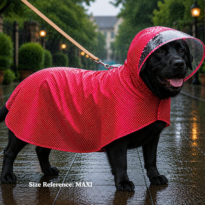 Red Polka Cape Raincoat | For Dogs | Pawgy Pets
