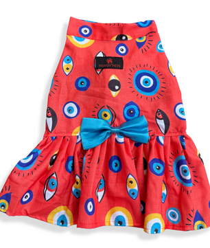 Pawgy Pets Nazar na lage Dress Red for Dogs