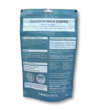 Pawgy Pets Calcium Chews Bite-Sized Bone Treats For Dog - Milk Flavour
