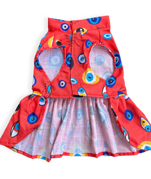 Pawgy Pets Nazar na lage Dress Red for Dogs