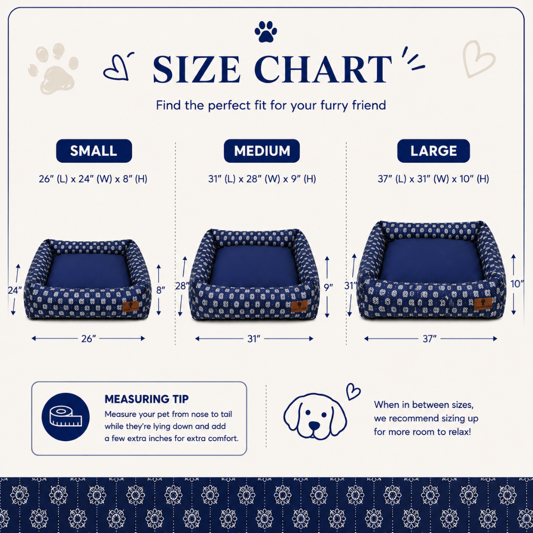 Indigo Bloom Bed | Dog Bed | Pawgy Pets