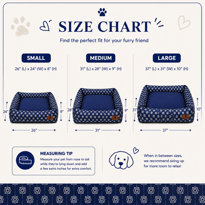 Indigo Bloom Bed | Dog Bed | Pawgy Pets