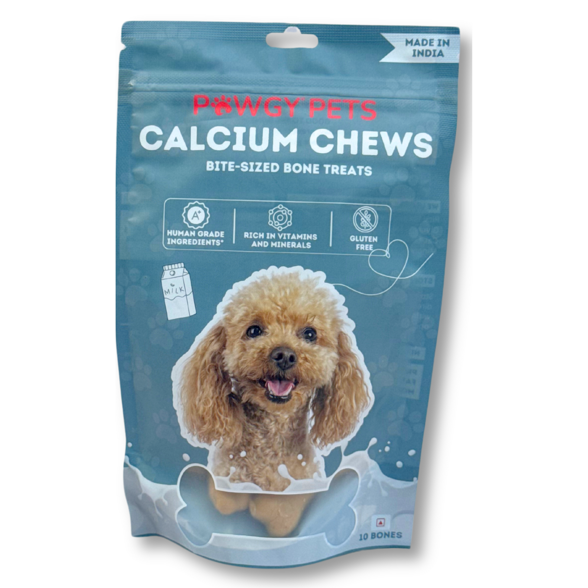 Pawgy Pets Calcium Chews Bite-Sized Bone Treats For Dog Milk Flavour