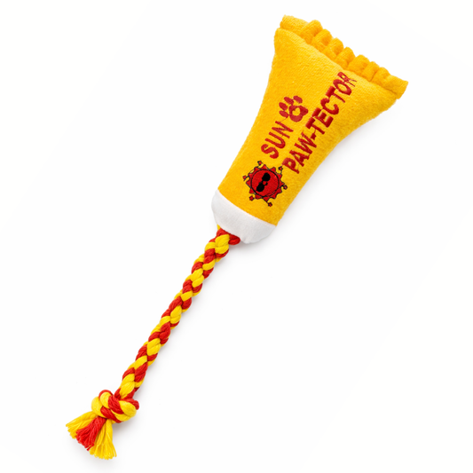Pawgy Pets Sun Pawtector Doggo Plush + Rope Toy