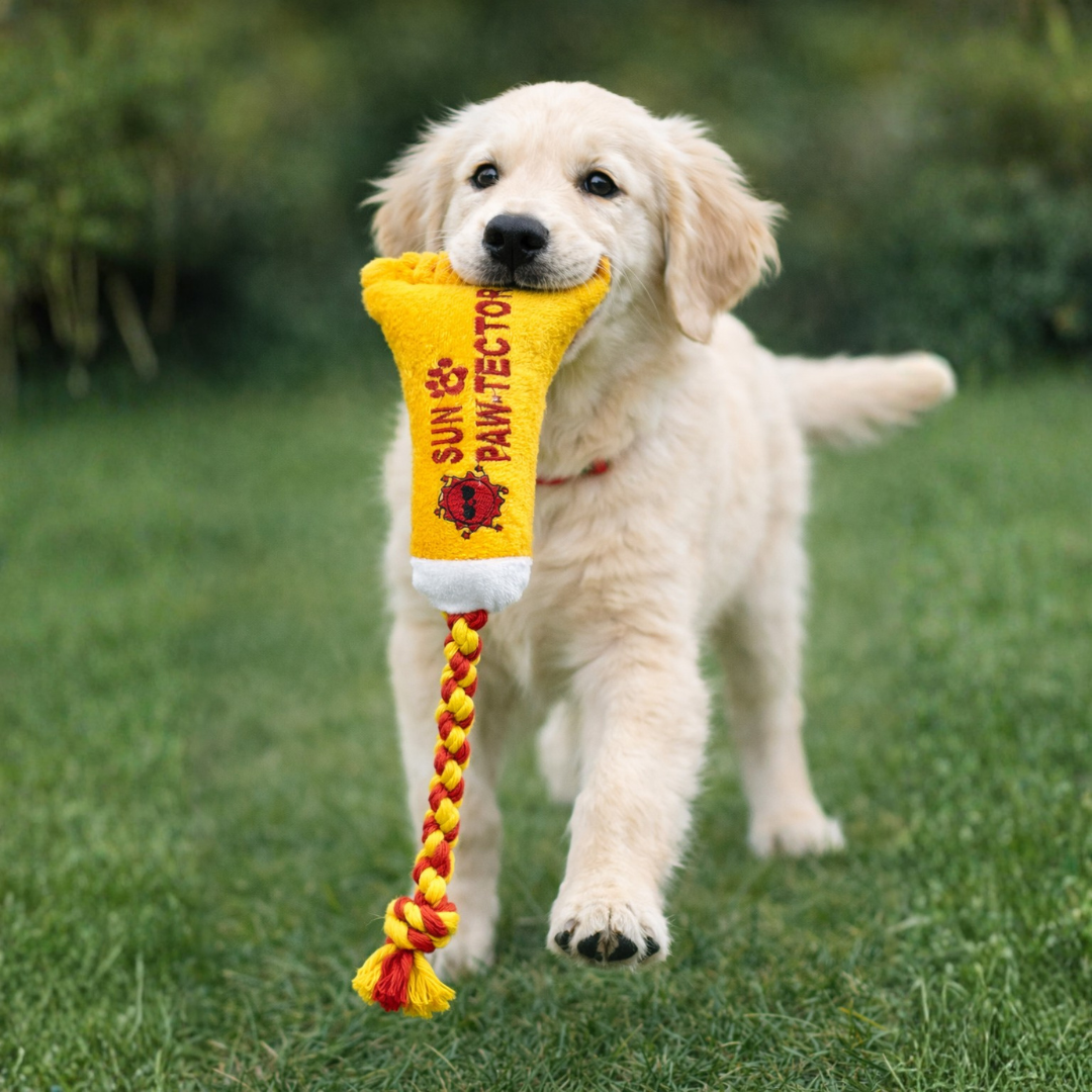 Pawgy Pets Sun Pawtector Doggo Plush + Rope Toy