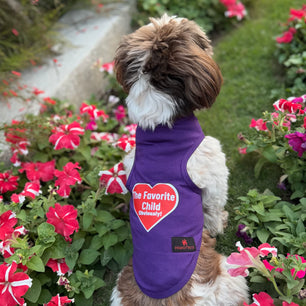 Pawgy Pets T-shirt Purple “The favourite child” for Dogs & Cats